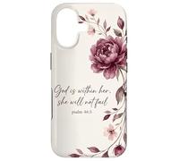 God is Within Her, She Will Not Fail Chrétien Fleurs Foi Art Coque pour iPhone 17
