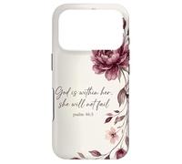 God is Within Her, She Will Not Fail Chrétien Fleurs Foi Art Coque pour iPhone 17 Pro