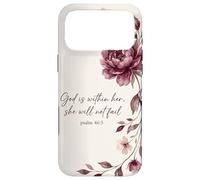 God is Within Her, She Will Not Fail Chrétien Fleurs Foi Art Coque pour iPhone 17 Pro Max