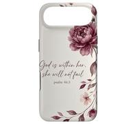 God is Within Her, She Will Not Fail Chrétien Fleurs Foi Art Coque pour iPhone Air
