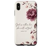 God is Within Her, She Will Not Fail Chrétien Fleurs Foi Art Coque pour iPhone XS Max