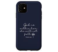 God is Within Her She Will Not Fall 46 5 Bible Verse Blue Coque pour iPhone 11