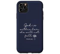 God is Within Her She Will Not Fall 46 5 Bible Verse Blue Coque pour iPhone 11 Pro Max