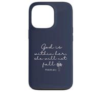 God is Within Her She Will Not Fall 46 5 Bible Verse Blue Coque pour iPhone 13 Pro