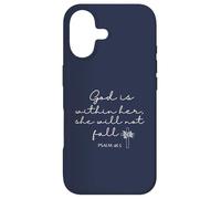 God is Within Her She Will Not Fall 46 5 Bible Verse Blue Coque pour iPhone 17