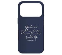 God is Within Her She Will Not Fall 46 5 Bible Verse Blue Coque pour iPhone 17 Pro