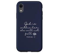 God is Within Her She Will Not Fall 46 5 Bible Verse Blue Coque pour iPhone XR
