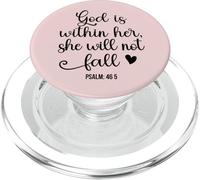 God is Within Her She Will Not Fall 46 5 Christian Verse PopSockets PopGrip pour MagSafe