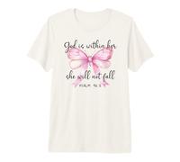 God is Within Her She Will Not Fall Christian Bow Psalm 46:5 T-Shirt Haut de Gamme