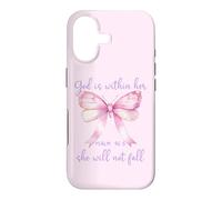 God is Within Her She Will Not Fall Christian Butterfly 46:5 Coque pour iPhone 17