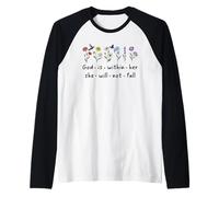 God is Within Her She Will Not Fall Christian Butterfly 46:5 Manche Raglan