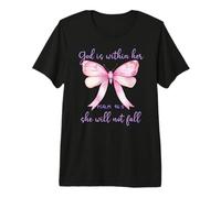God is Within Her She Will Not Fall Christian Butterfly 46:5 T-Shirt Haut de Gamme