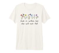 God is Within Her She Will Not Fall Christian Butterfly 46:5 T-Shirt Haut de Gamme