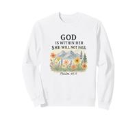 God is Within Her She Will Not Fall Psalm 46:5 Watercolor Sweatshirt