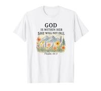 God is Within Her She Will Not Fall Psalm 46:5 Watercolor T-Shirt