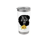 God is Within Her She Will Not Fall Psaume pour les femmes noires Gobelet isotherme en acier inoxydable double paroi