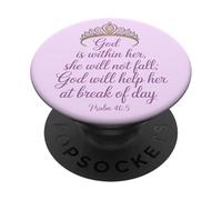 God is Within Her She Will Not Fall Psaums 46:5 PopSockets PopGrip Adhésif