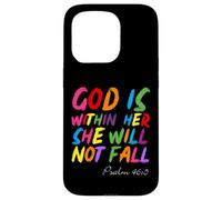 God is Within Her She Will Not Fall Shirt Coque pour iPhone 15 Pro