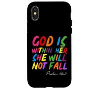 God is Within Her She Will Not Fall Shirt Coque pour iPhone X/XS