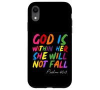 God is Within Her She Will Not Fall Shirt Coque pour iPhone XR