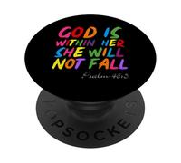 God is Within Her She Will Not Fall Shirt PopSockets PopGrip Adhésif