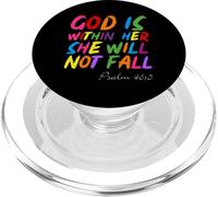 God is Within Her She Will Not Fall Shirt PopSockets PopGrip pour MagSafe