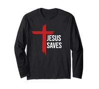 God Jesus Saves Sign Cross Christian Minimal Religious Faith Manche Longue