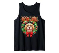 God Jul Norwegian Xmas Cute Havanese Dog Christmas Wreath Débardeur