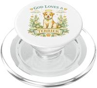God Loves a Terrier Chien Ange Floral PopSockets PopGrip pour MagSafe