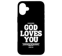 God Loves You (Jean 3:16) Verse de la Bible (à l'arrière) Christian Coque pour iPhone 16 Plus