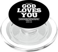 God Loves You (Jean 3:16) Verse de la Bible (à l'arrière) Christian PopSockets PopGrip pour MagSafe