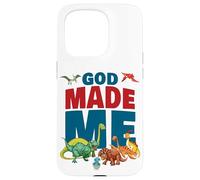 God Made Me - Christian Faith Kids Dinosaur Creation Coque pour iPhone 15 Pro