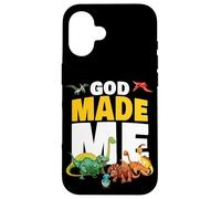 God Made Me - Christian Faith Kids Dinosaur Creation Coque pour iPhone 16