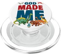 God Made Me - Christian Faith Kids Dinosaur Creation PopSockets PopGrip pour MagSafe