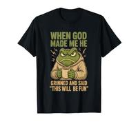 God Made Me Grumpy Frog Humor Coffee Lover T-Shirt