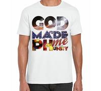 God Made Me Phunky Disco Large Print Mens T-T-Shirts à Manches Courtes - Fancy Dress Funk Funky(Small)