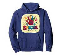 God Made Me Special Christians for Kids Empreinte colorée Sweat à Capuche, Unisexe pour Adultes, Bleu Marine, M