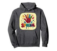 God Made Me Special Christians for Kids Empreinte colorée Sweat à Capuche, Unisexe pour Adultes, Chiné Foncé, L