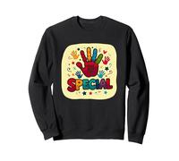God Made Me Special Christians for Kids Empreinte colorée Sweatshirt, Unisexe pour Adultes, Noir, XXL