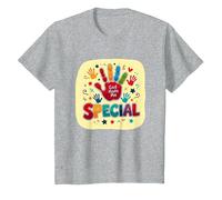 God Made Me Special Christians for Kids Empreinte colorée T-Shirt, Enfant, Gris Chiné, 8 Ans
