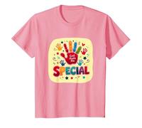 God Made Me Special Christians for Kids Empreinte colorée T-Shirt, Enfant, Rose, 2 Ans