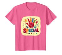 God Made Me Special Christians for Kids Empreinte colorée T-Shirt, Enfant, Rose chiné, 8 Ans