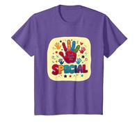 God Made Me Special Christians for Kids Empreinte colorée T-Shirt, Enfant, Violet chiné, 4 Ans