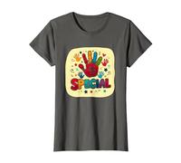 God Made Me Special Christians for Kids Empreinte colorée T-Shirt, Femme, Asphalte, XS