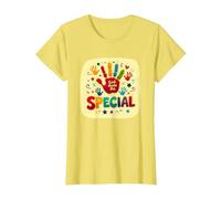 God Made Me Special Christians for Kids Empreinte colorée T-Shirt, Femme, Citron, L