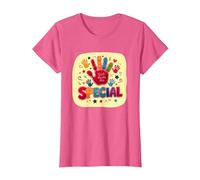God Made Me Special Christians for Kids Empreinte colorée T-Shirt, Femme, Rose chiné, 3XL