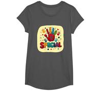 God Made Me Special Christians for Kids Empreinte colorée T-Shirt, Fille, Asphalte, XS