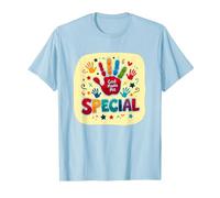 God Made Me Special Christians for Kids Empreinte colorée T-Shirt, Homme, Bleu Céleste, 3XL