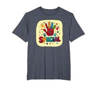 God Made Me Special Christians for Kids Empreinte colorée T-Shirt, Homme Grandes Tailles, Bleu Chiné, 5X Tall
