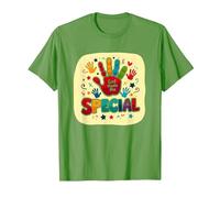 God Made Me Special Christians for Kids Empreinte colorée T-Shirt, Homme, Herbe, S